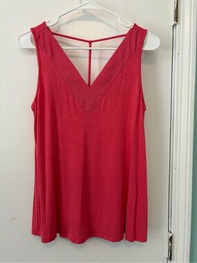 Maurices Pink-Red V-Neck Tank with Strap Detail